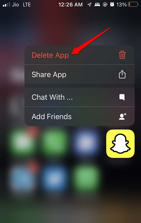 desinstalar y reinstalar Snapchat