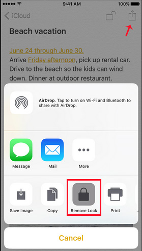 Desbloquear notas de iPhone