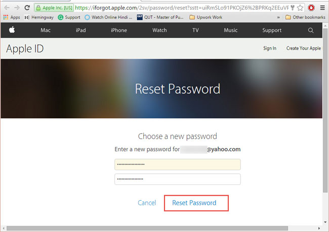 Confirme una nueva contraseña para su ID de Apple