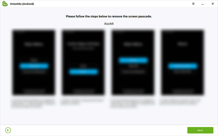 Retire el bloqueo de la pantalla del teléfono Xiaomi
