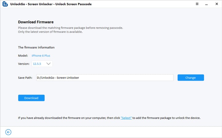 Descargar paquete de firmware