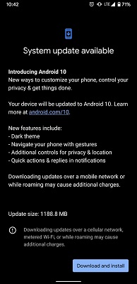 Verifique las actualizaciones de Android