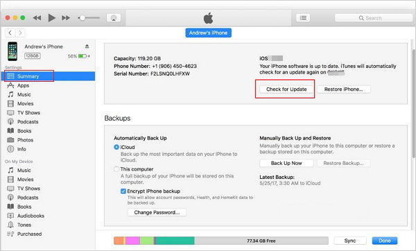 Descargar actualizaciones de iOS sin wifi a través de iTunes