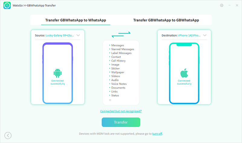 Guía Watsgo: conecte dispositivos para transferir de GBWhatsApp a WhatsApp
