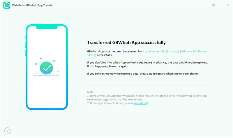 Guía Watsgo - Restaurar la copia de seguridad de GBWhatsApp a WhatsApp con éxito