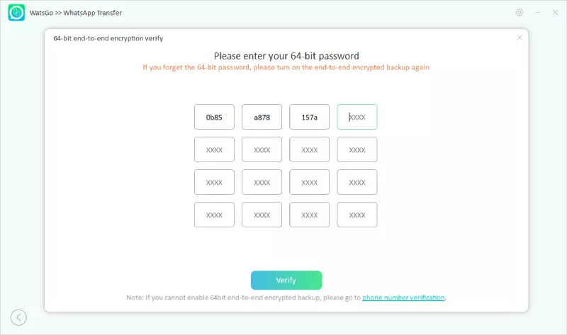 Verificar la copia de seguridad de WhatsApp