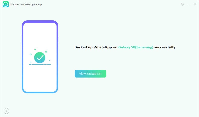 éxito de respaldo de whatsapp