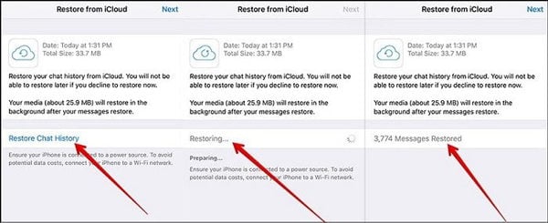 Whatsapp Backup Restaurar iCloud