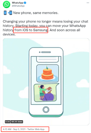 transferencia de whatsapp de iPhone a Samsung