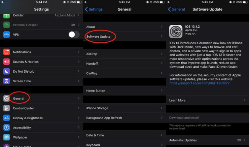 Eliminar y volver a descargar la actualización
