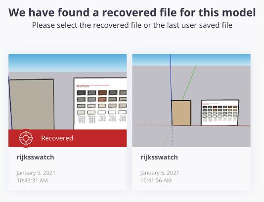 SketchUp encontró un archivo recuperado